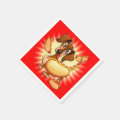 Dachshund Hot Dog Servet (Hoek)