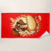 Dachshund Hot Dog Strandlaken (Voorkant)