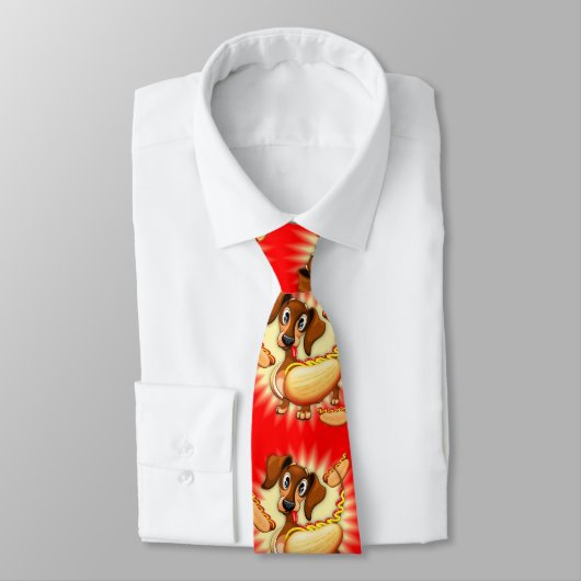 Dachshund Hot Dog Stropdas (Gebonden)