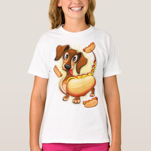 Dachshund Hot Dog T-shirt (Voorkant)