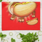 Dachshund Hot Dog Theedoek (Gevouwen)