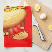 Dachshund Hot Dog Theedoek (Quarter Fold)