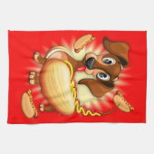 Dachshund Hot Dog Theedoek (Horizontaal)