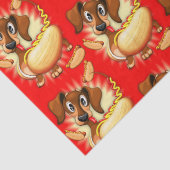 Dachshund Hot Dog Tissuepapier (Detail)