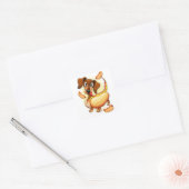 Dachshund Hot Dog Vierkante Sticker (Envelop)