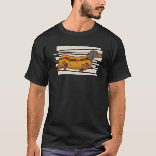 Dachshund Hot teckel hond Wiener silhouet retr T-shirt