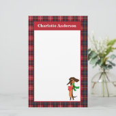 Dachshund, hotcoa Red Pset Stationery Briefpapier (Staand voorkant)