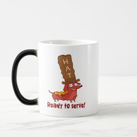 Dachshund Hotdog Grapje Magische Mok (Links)