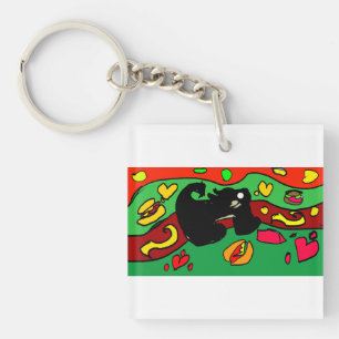 Dachshund hotdog  sleutelhanger