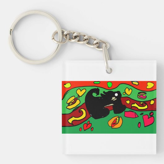 Dachshund hotdog sleutelhanger (voorkant)