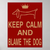 Dachshund, hou kalm blaam hond poster (Voorkant)