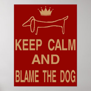 Dachshund, hou kalm blaam hond poster