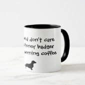 Dachshund houdt niet van Mok met honingbadger (Voorkant rechts)