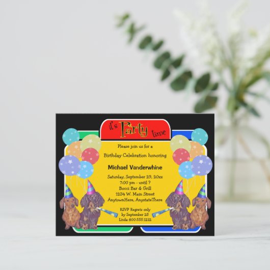 Dachshund Hound Birthday Barker Kaart (Staand voorkant)