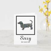 Dachshund Hound Dog Pet Sympathia Card Kaart (Gele Bloem)