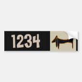 Dachshund House Numbers Bumpersticker (Voorkant)