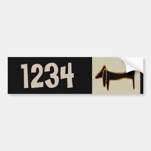 Dachshund House Numbers Bumpersticker (Voorkant)