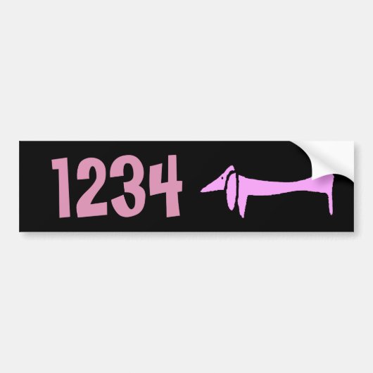 Dachshund House Numbers Bumpersticker (Voorkant)
