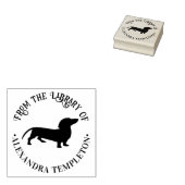 Dachshund Huisdier Hond Silhouet Bibliotheek Boekn Rubberstempel (Gestempeld)
