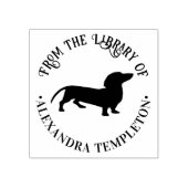 Dachshund Huisdier Hond Silhouet Bibliotheek Boekn Rubberstempel (Afrduk)