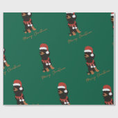 Dachshund huisdier kerst Cadeaupapier (Vlak)