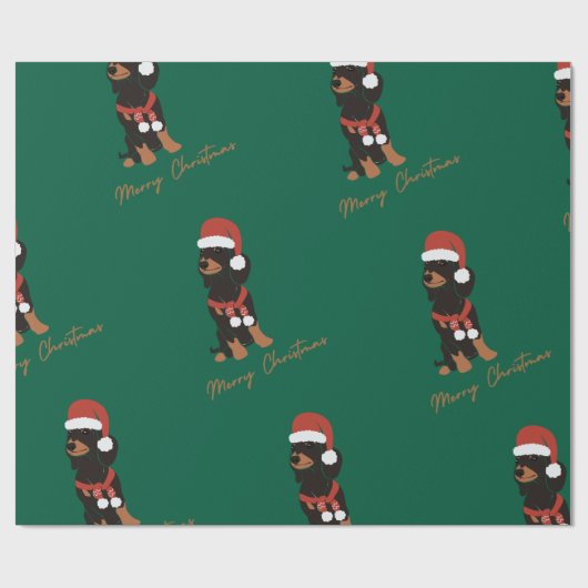 Dachshund huisdier kerst Inpakpapier (Vlak)
