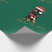 Dachshund huisdier kerst Inpakpapier (Hoek)