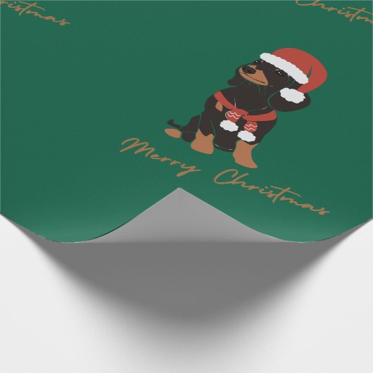 Dachshund huisdier kerst Inpakpapier (Hoek)