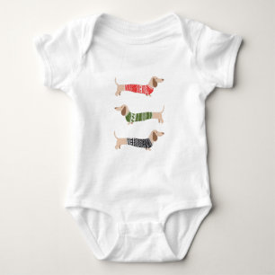 Dachshund huisdier lelijk zwart kersttrui grappig romper