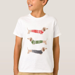 Dachshund huisdier lelijk zwart kersttrui grappig t-shirt