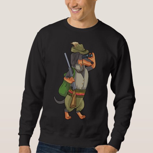 Dachshund Hunter jaagt voor een jager Trui (Voorkant)