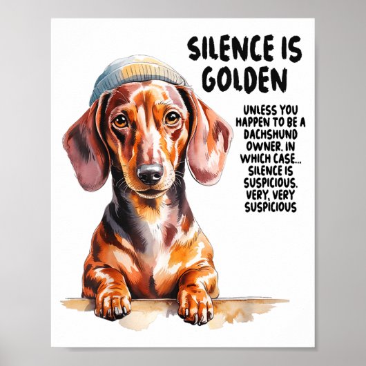 Dachshund Ideas For Women &amp; Novelty Miniature  Poster (Voorkant)