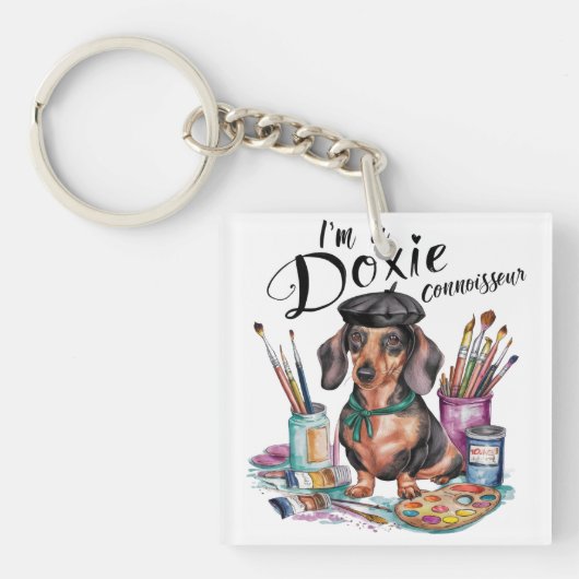 Dachshund Ik ben een Doxie-kenner Sleutelhanger (voorkant)