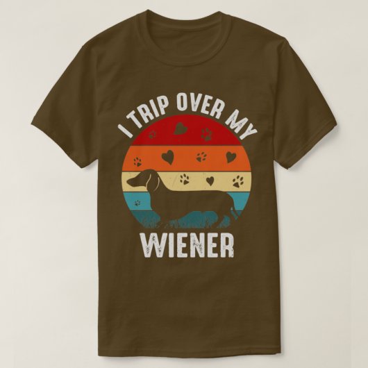 Dachshund ik heb mijn wiener Dog Funny Retro T-shirt (Design voorkant)