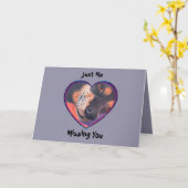 Dachshund, ik mis je hart kaart (Gele Bloem)