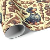 Dachshund Illustratie Cadeaupapier (Rol Hoek)