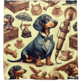 Dachshund Illustratie Douchegordijn (Voorkant)