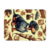  Dachshund Illustratie Magneet (Horizontaal)