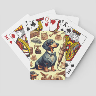 Dachshund Illustratie Pokerkaarten