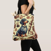 Dachshund Illustratie Tote Bag (Dichtbij)