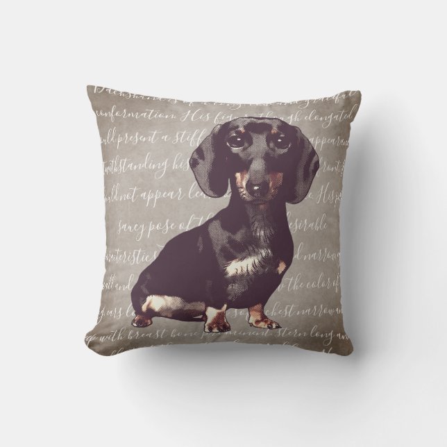 Dachshund Illustration Pillow Kussen (Voorkant)