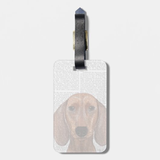 Dachshund Illustration Plain Bagagelabel (Achterkant verticaal)