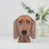 Dachshund Illustration Plain Briefkaart (Staand voorkant)