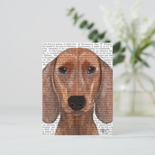 Dachshund Illustration Plain Briefkaart (Staand voorkant)