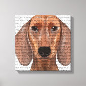 Dachshund Illustration Plain Canvas Afdruk (Voorkant)