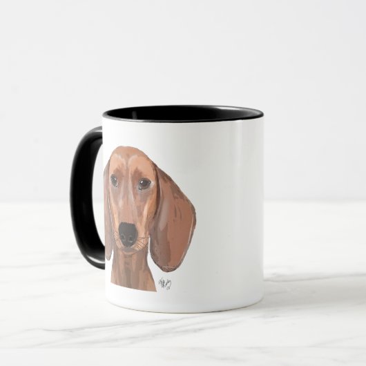 Dachshund Illustration Plain Mok (Voorkant links)