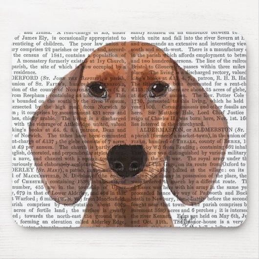 Dachshund Illustration Plain Muismat (Voorkant)