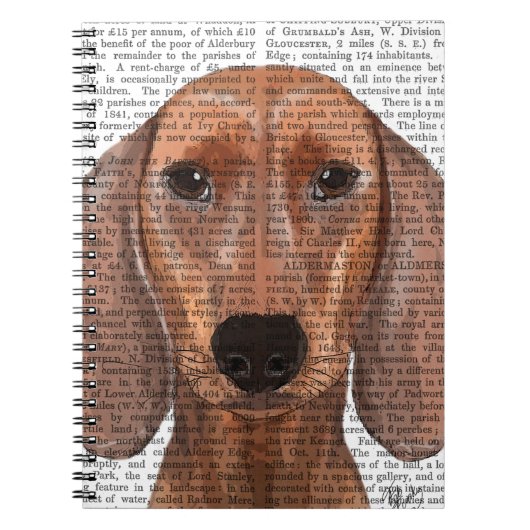Dachshund Illustration Plain Notitieboek (Voorkant)