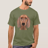 Dachshund Illustration Plain T-shirt (Voorkant)