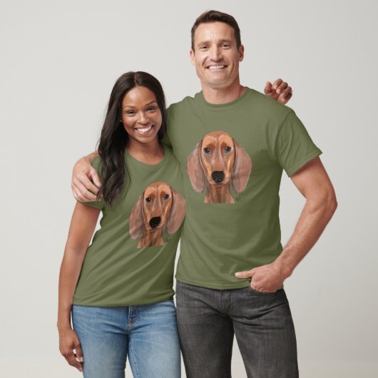 Dachshund Illustration Plain T-shirt (Unisex)